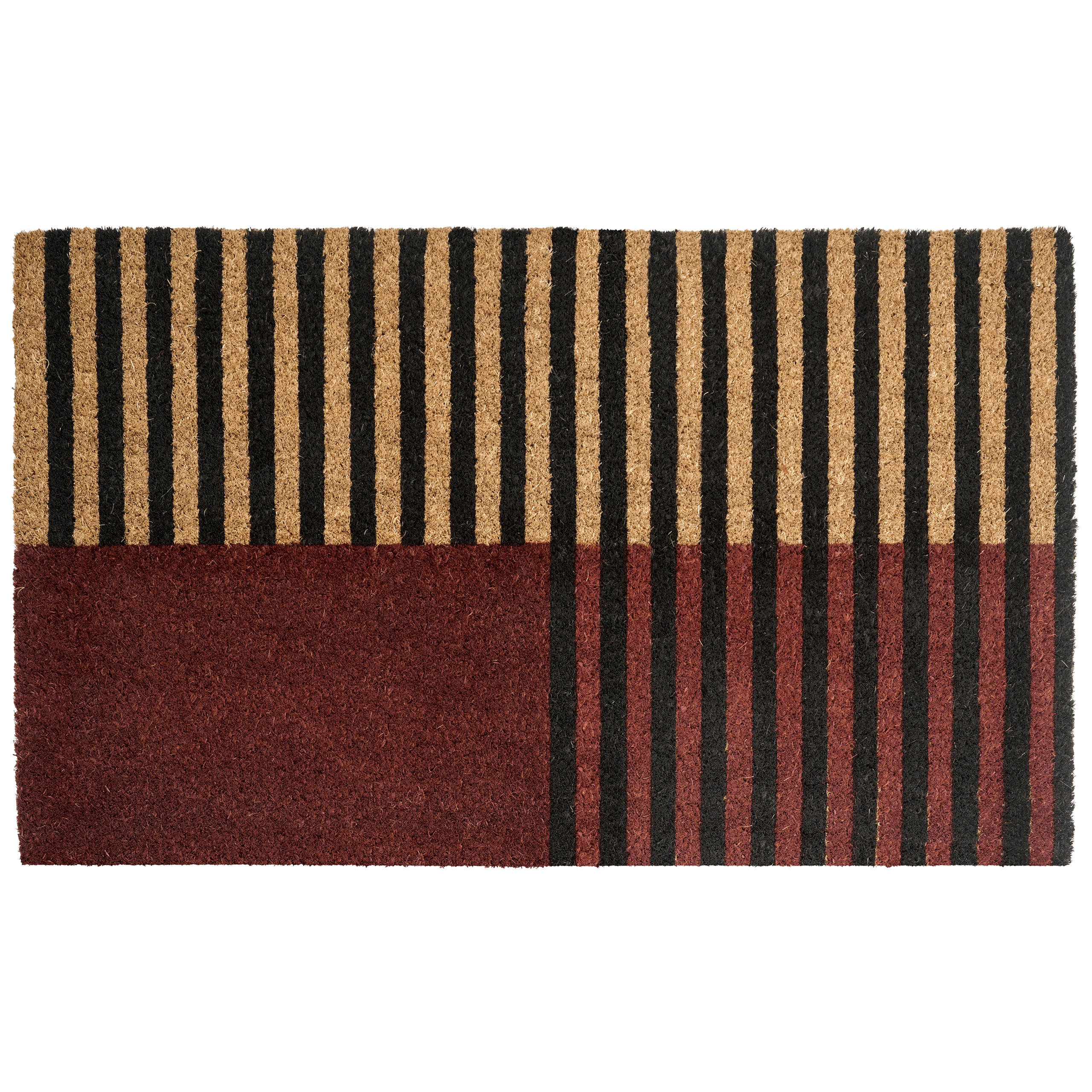 FUSSMATTE Braun/Beige 45/75 cm Kokosfasern Tuksuk - Braun, Textil (45/75cm) - Beliani