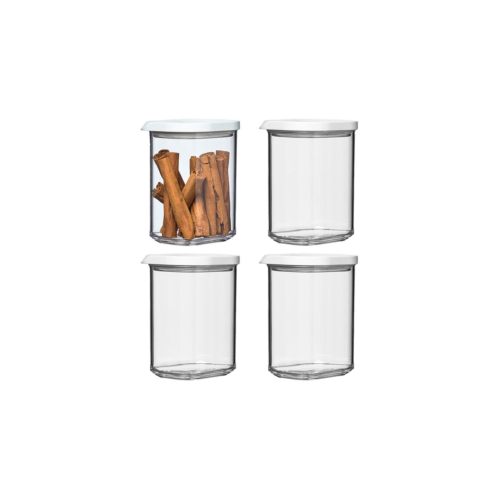 VORRATSDOSE Modula weiß 375 ml 4er Set - Weiß, Kunststoff (7.2/11.3/7.2cm) - Mepal