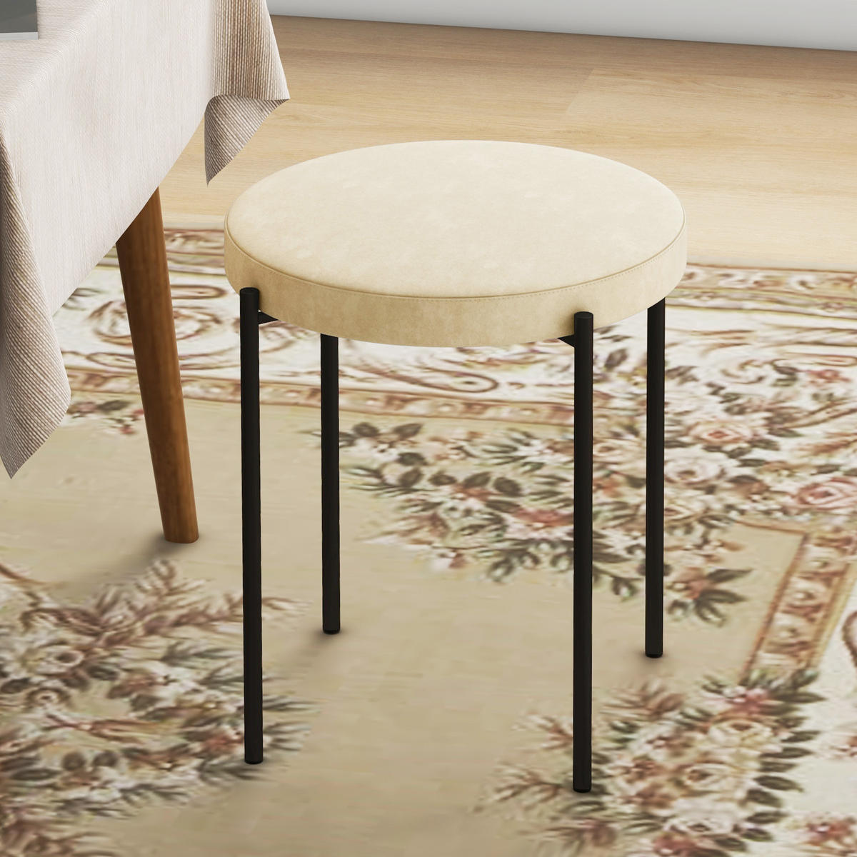 4ER-SET Esszimmerhocker Esszimmerstühle Küchenstuhl modern Polyester Metall Weiß - Weiß, Kunststoff (41.5/46/41.5cm) - HOMCOM