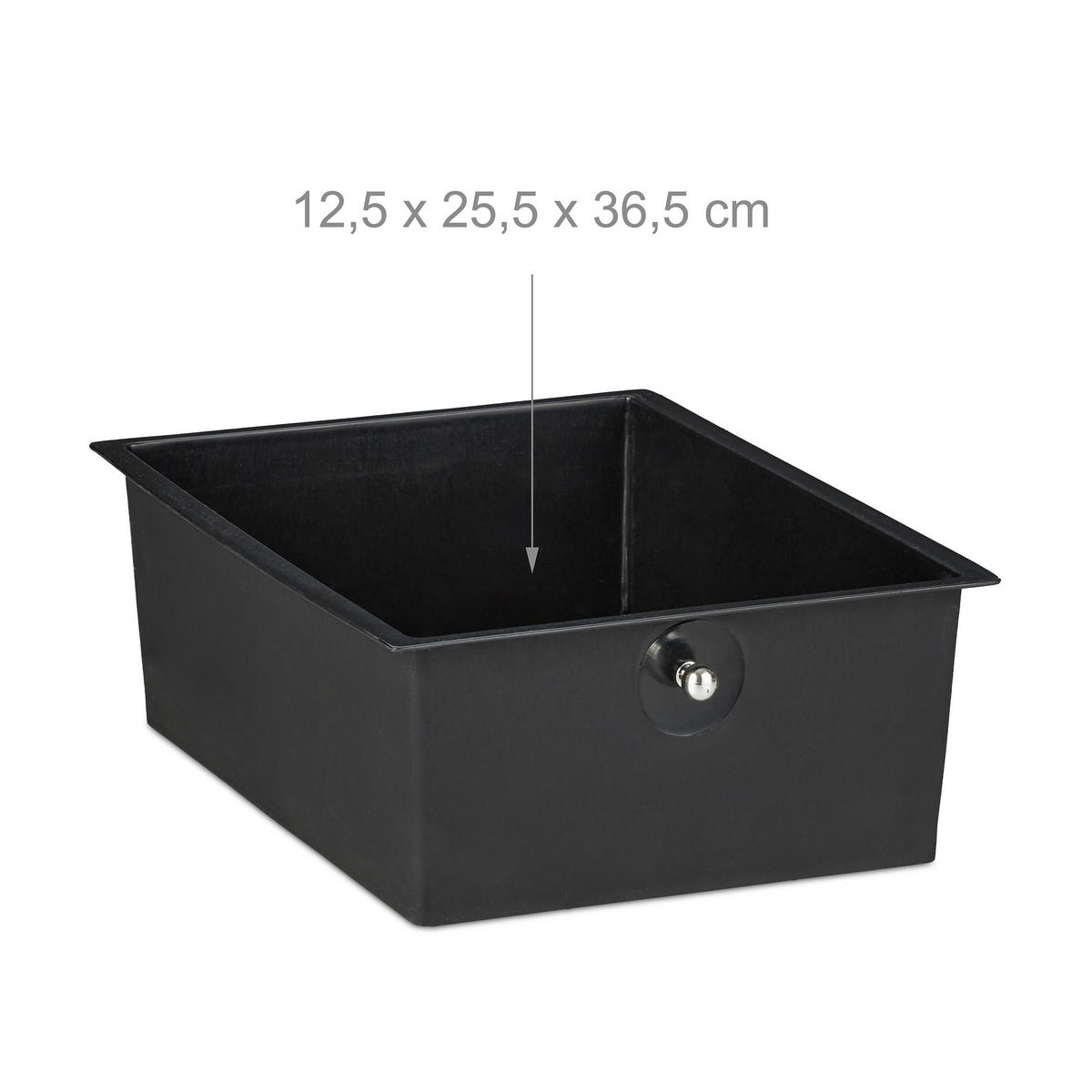 BADROLLWAGEN - Schwarz, Kunststoff/Metall (33/60/39cm) - Relaxdays