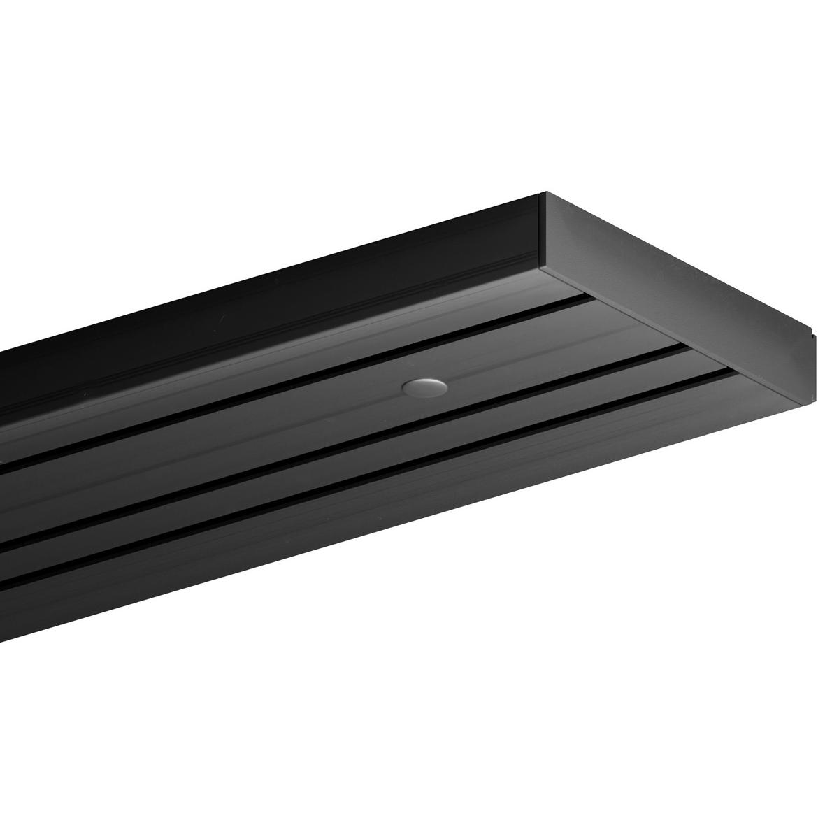 GARDINENSCHIENE 120cm 3-läufig - Schwarz, Kunststoff (10/1.8/120cm)