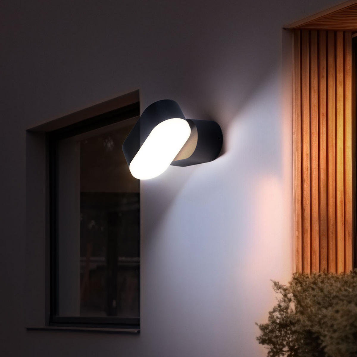 LED AUSSENLEUCHTE Aluminium Schwarz 2er Set - Schwarz, Kunststoff/Metall (11/9.7/9.6cm)