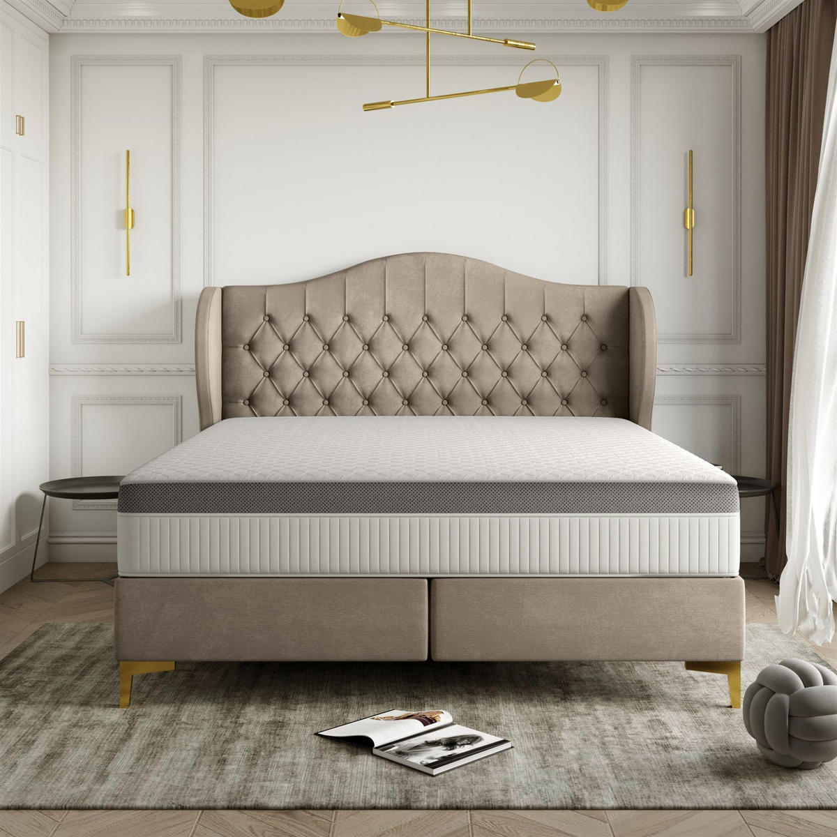 POLSTERBETT Pelagio In Whisper - Braun, Holzwerkstoff/Textil (160/200cm) - Fun Möbel