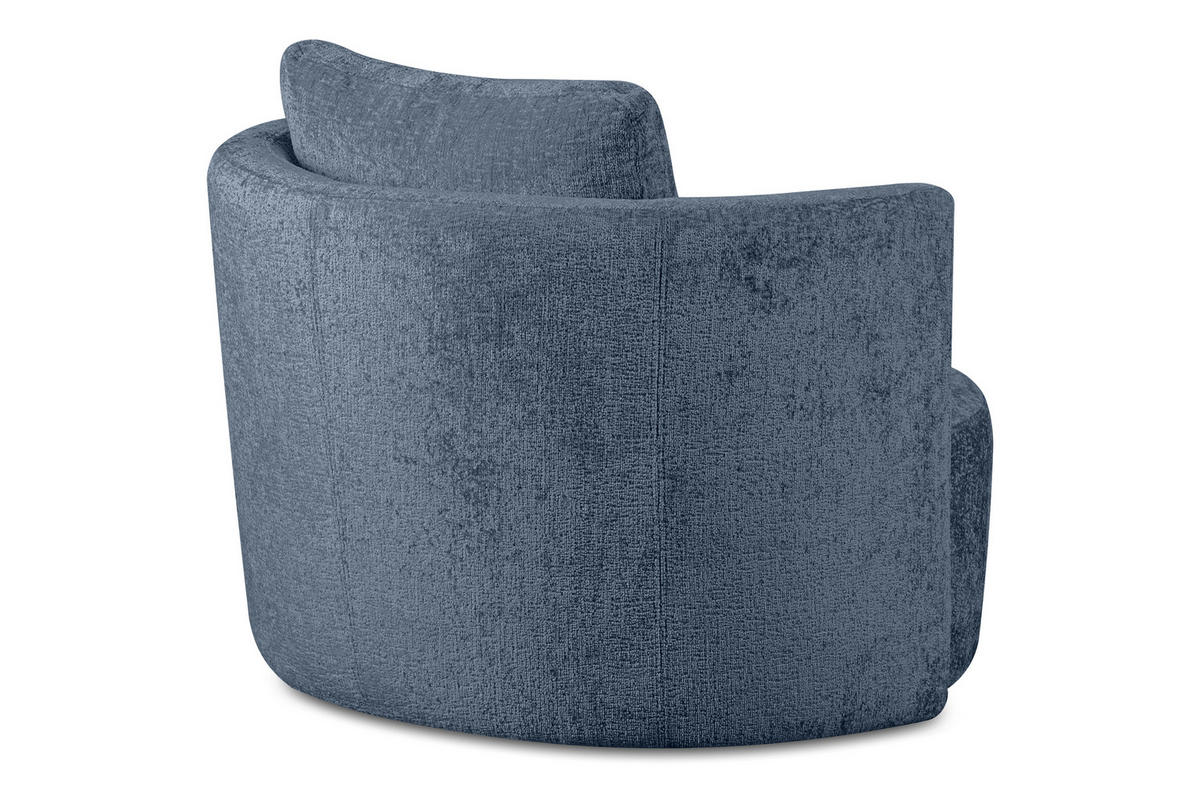 DREHSESSEL RAGGI 360° Drehfunktion mit inklusive dekorativem Kissen, Dunkelblau - Dunkelblau, Textil (92/75/94cm) - KONSIMO®