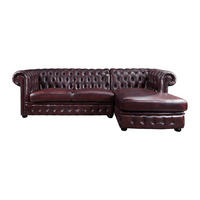 SOFA - 5 Personen - leder - bordeaux Brenton - Bordeaux, Leder/Holz (274/82/166cm) - Vente-Unique