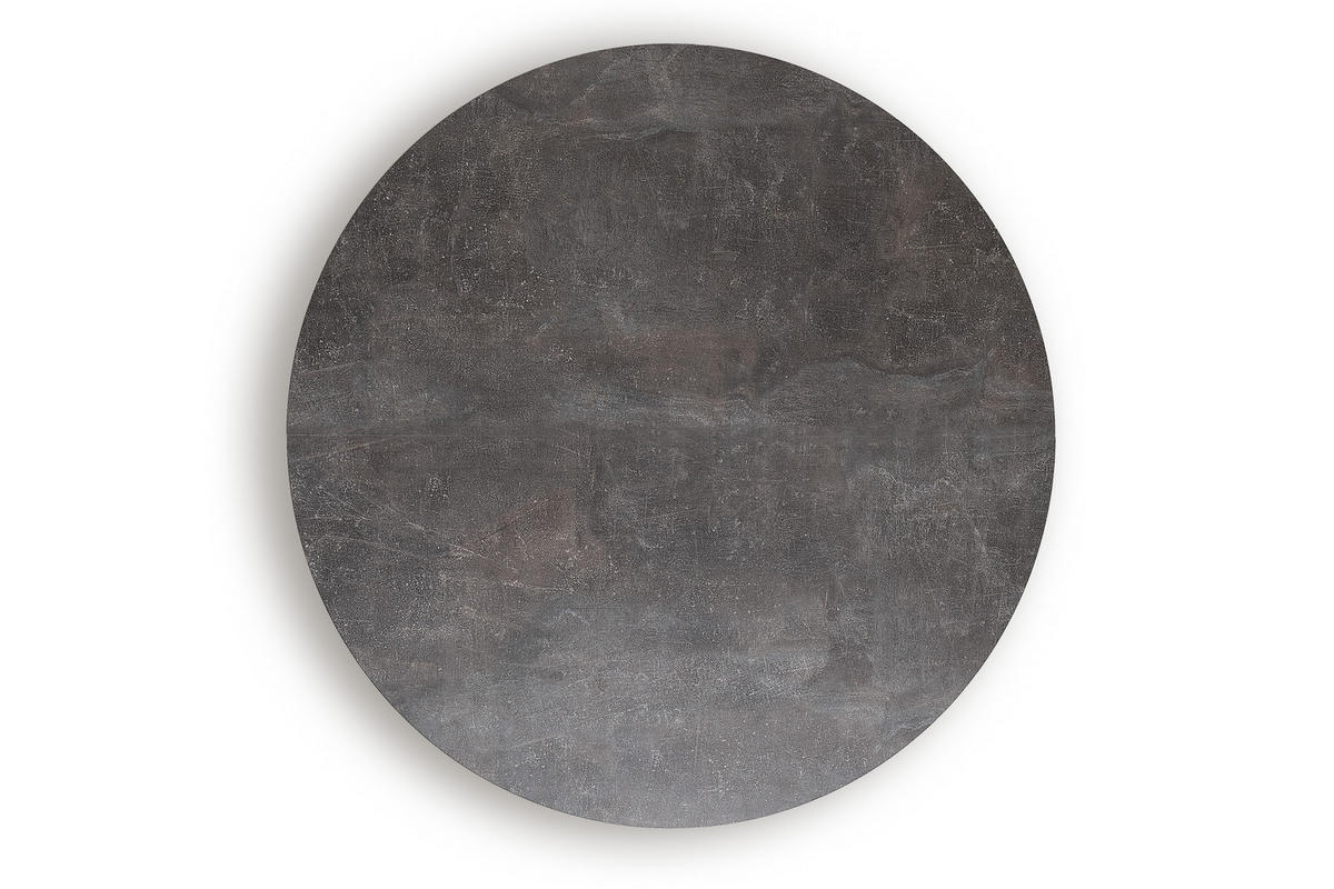 ESSTISCH INDAGA Ausziehbar 100-140cm Rund, Beton/Schwarz - Schwarz, Holz (100/140/75cm) - KONSIMO®