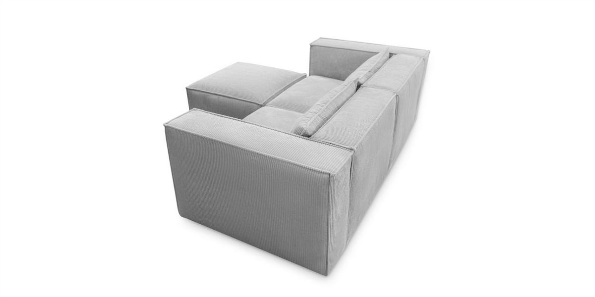 ECKSOFA Nevio Xs - Blau, Holzwerkstoff/Textil (185/210cm) - Fun Möbel