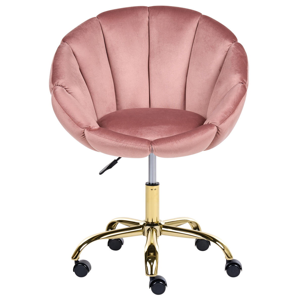 SCHREIBTISCHSTUHL Samtstoff Rosa Annabelle - Pink, Textil (66/81/39cm) - Beliani