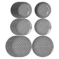 TELLER-SET Takeo Circles schwarz-weiß 12-tlg. - Schwarz/Weiß, Keramik (2/2/2cm) - Ritzenhoff Breker