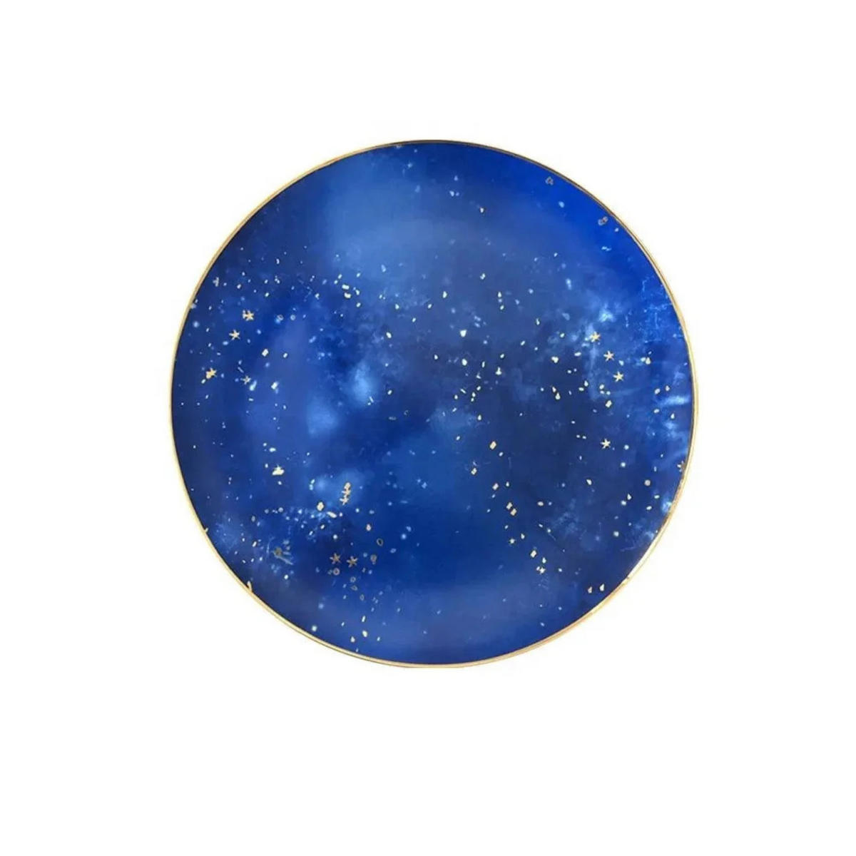 TELLERSET Blauer Sternenhimmel Bone China Blau Gold 4tlg Ø30 Ø26 Ø20 Ø16 cm - Blau/Goldfarben, Keramik (30/2/2cm) - Quality Elegance