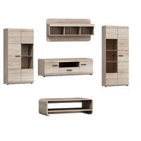 WOHNZIMMER-SET Link Eiche Sonoma 5-teilig - Braun/Sonoma Eiche, Holz/Holzwerkstoff (300/194/54cm) - Feldmann-Wohnen