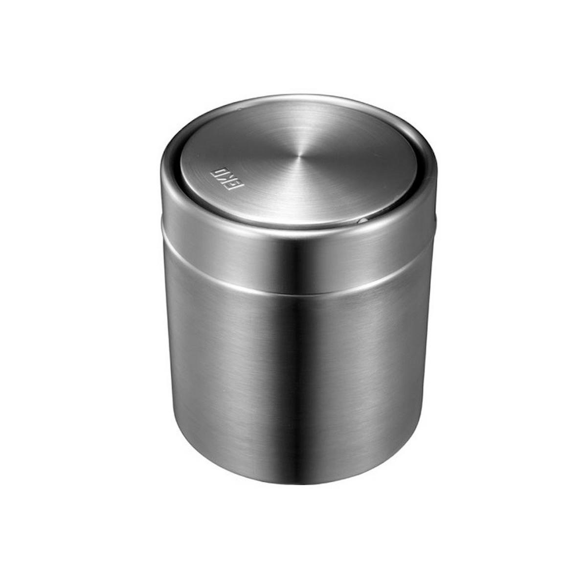 MÜLLEIMER 1,5 Liter 13,8x12 cm Edelstahl & Silber - Silberfarben, Metall (12/13.8/12cm) - PROREGAL
