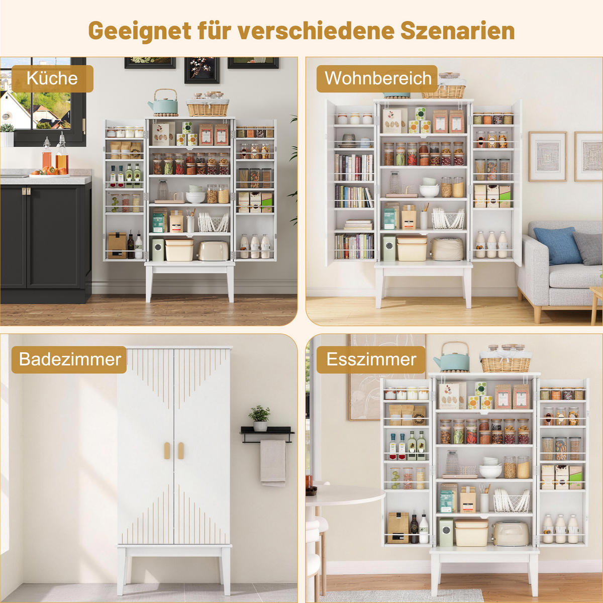 BUFFET 120/30/59 cm Weiß aus MDF mit 2 Türen - Weiß, Holzwerkstoff (59/120/30cm) - OKWISH