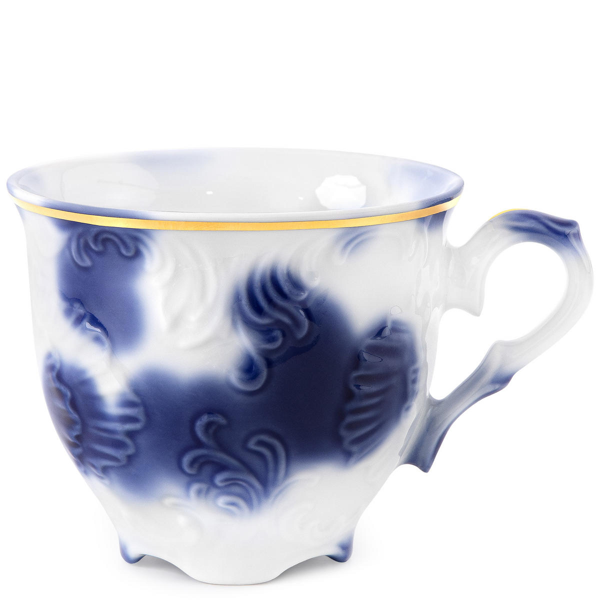 KAFFESERVICE CMIELOW ROCOCO Kaffetassen-Set - Blau/Weiß, Keramik (12.5/6/12.5cm) - KONSIMO®