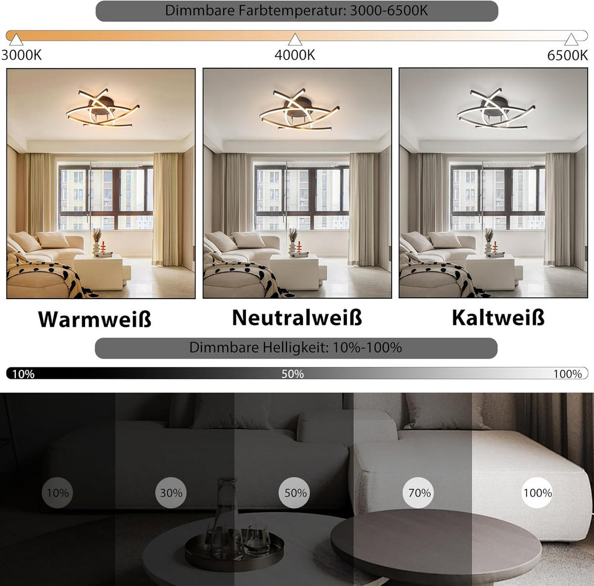 LED-DECKENLEUCHTE Ulmenwacht 52.0/13.0/52.0 cm - Schwarz, Metall (52/52/13cm) - ZMH