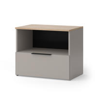 KOMMODE Wido Greige 60 x 50 cm mit klappe - Greige/Sonoma Eiche, Holzwerkstoff (60/50/40cm) - Vicco