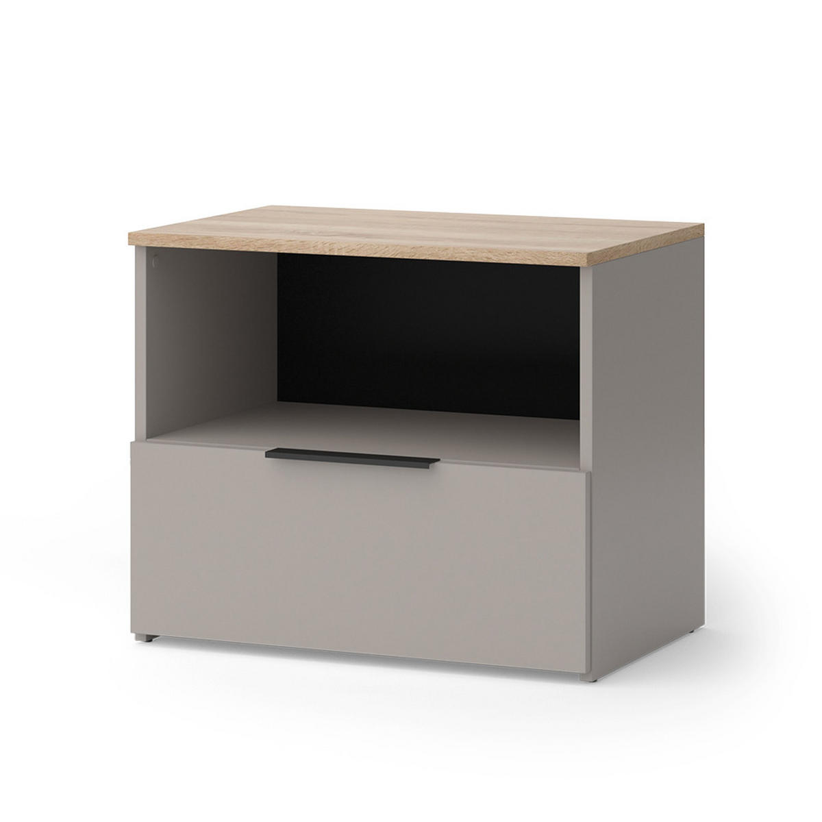 KOMMODE Wido Greige 60 x 50 cm mit klappe - Greige/Sonoma Eiche, Holzwerkstoff (60/50/40cm) - Vicco