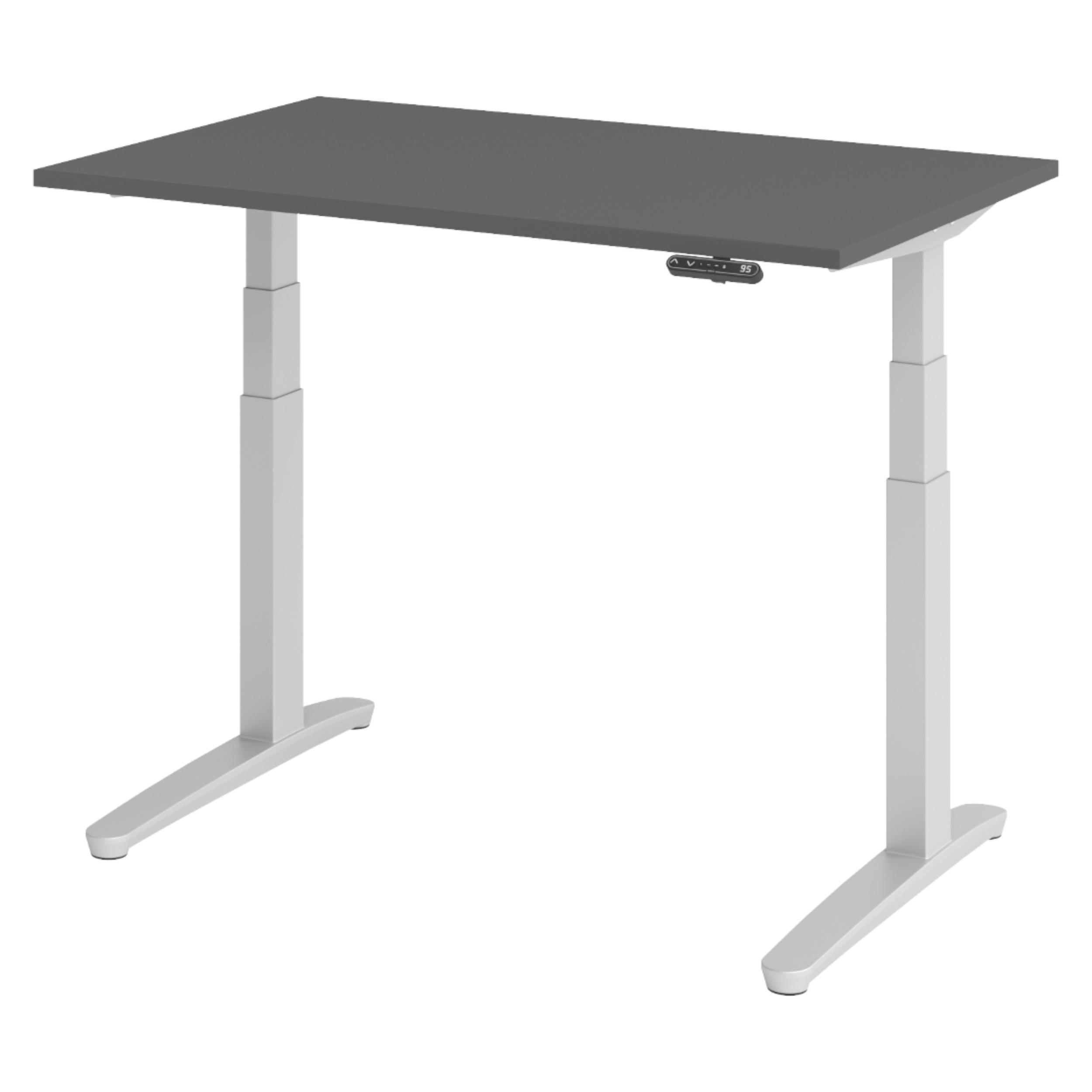 SCHREIBTISCH elektrisch XBHM 80/120/74 cm in Graphitfarben/Silberfarben - Silberfarben/Graphitfarben, Holzwerkstoff (80/120/74cm) - bümö