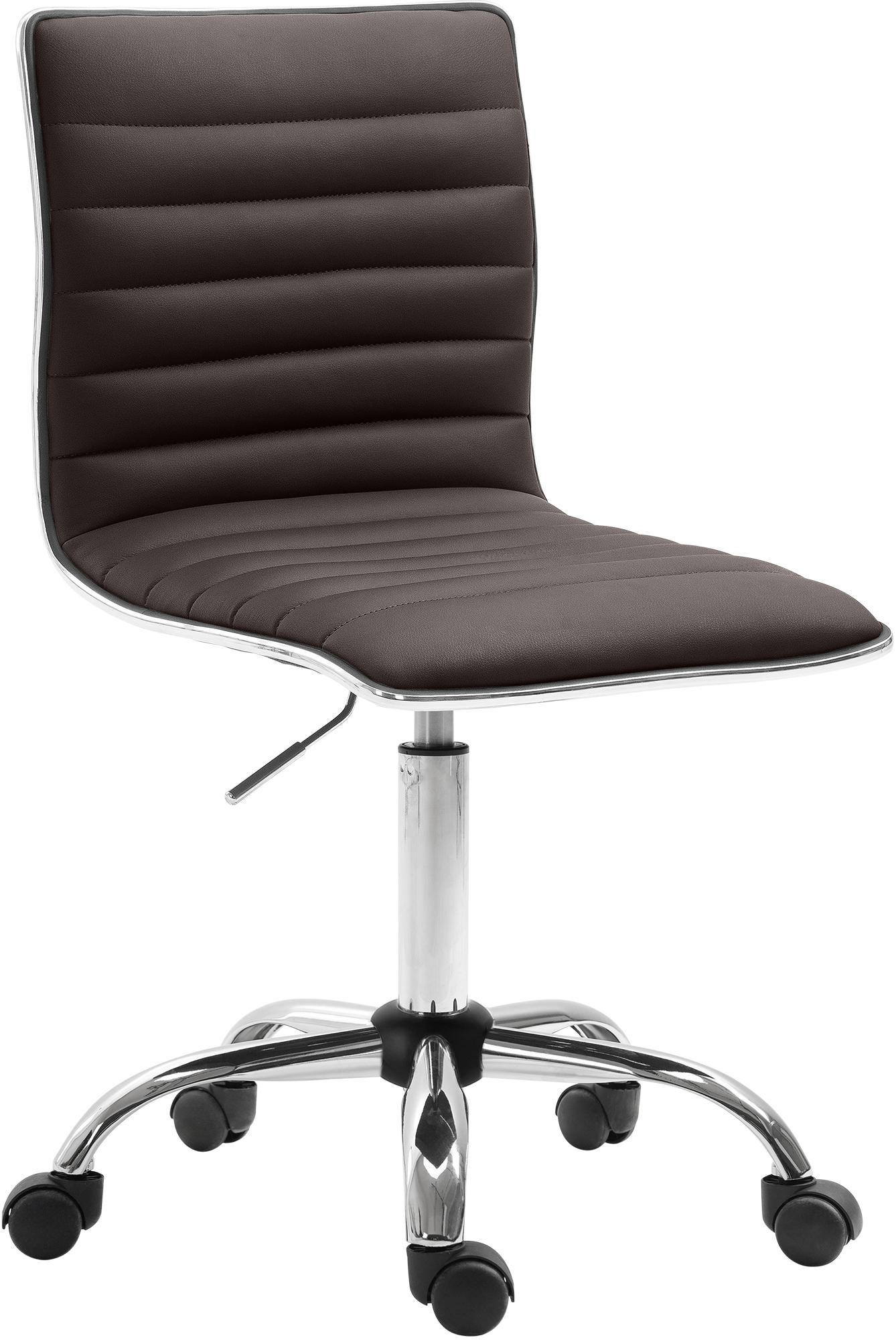 HOCKER Lederlook braun - Chromfarben/Braun, Textil/Metall (42/80/52cm) - CLP