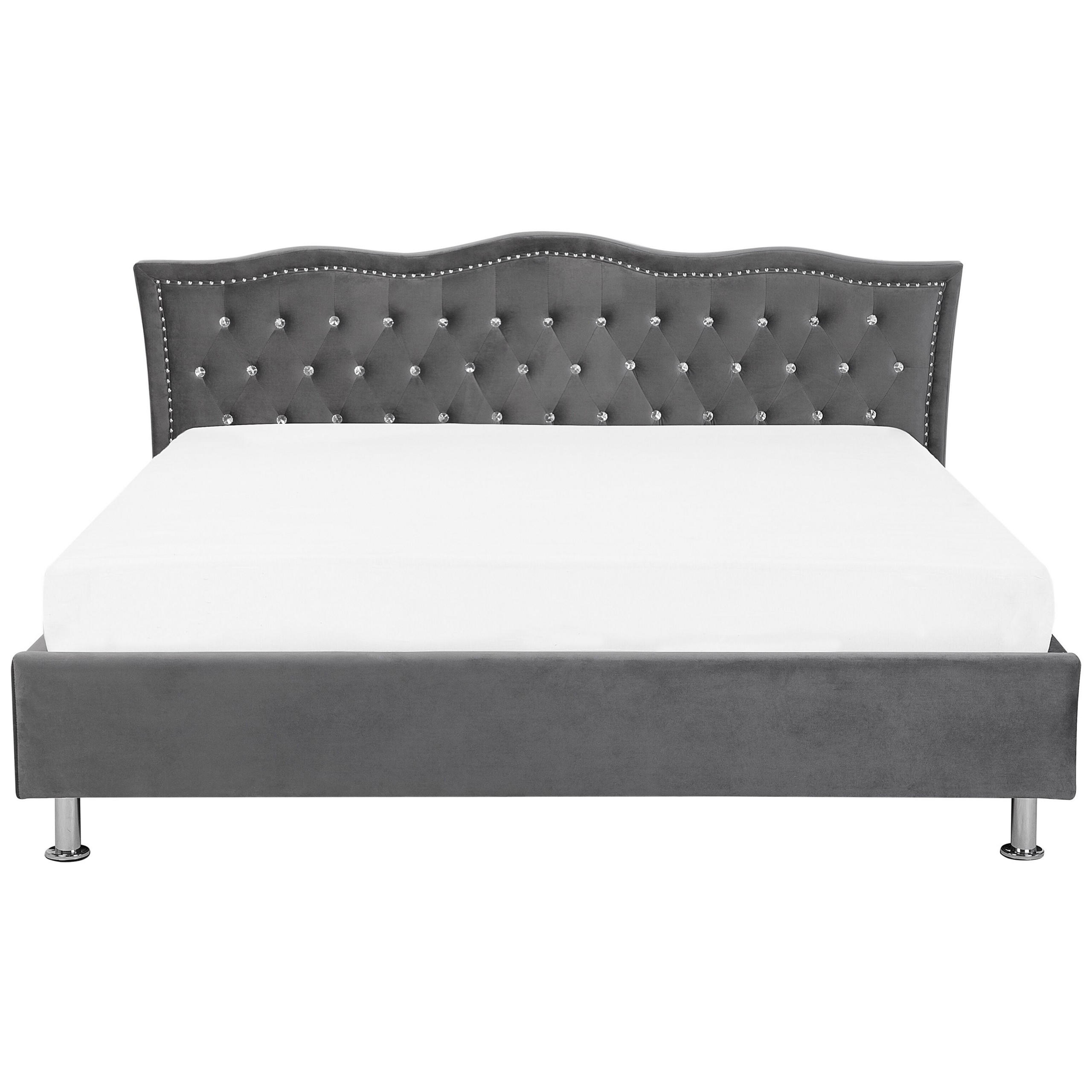 BETT 180/200cm Dunkelgrau Metz - Dunkelgrau, Textil (180/200cm) - Beliani