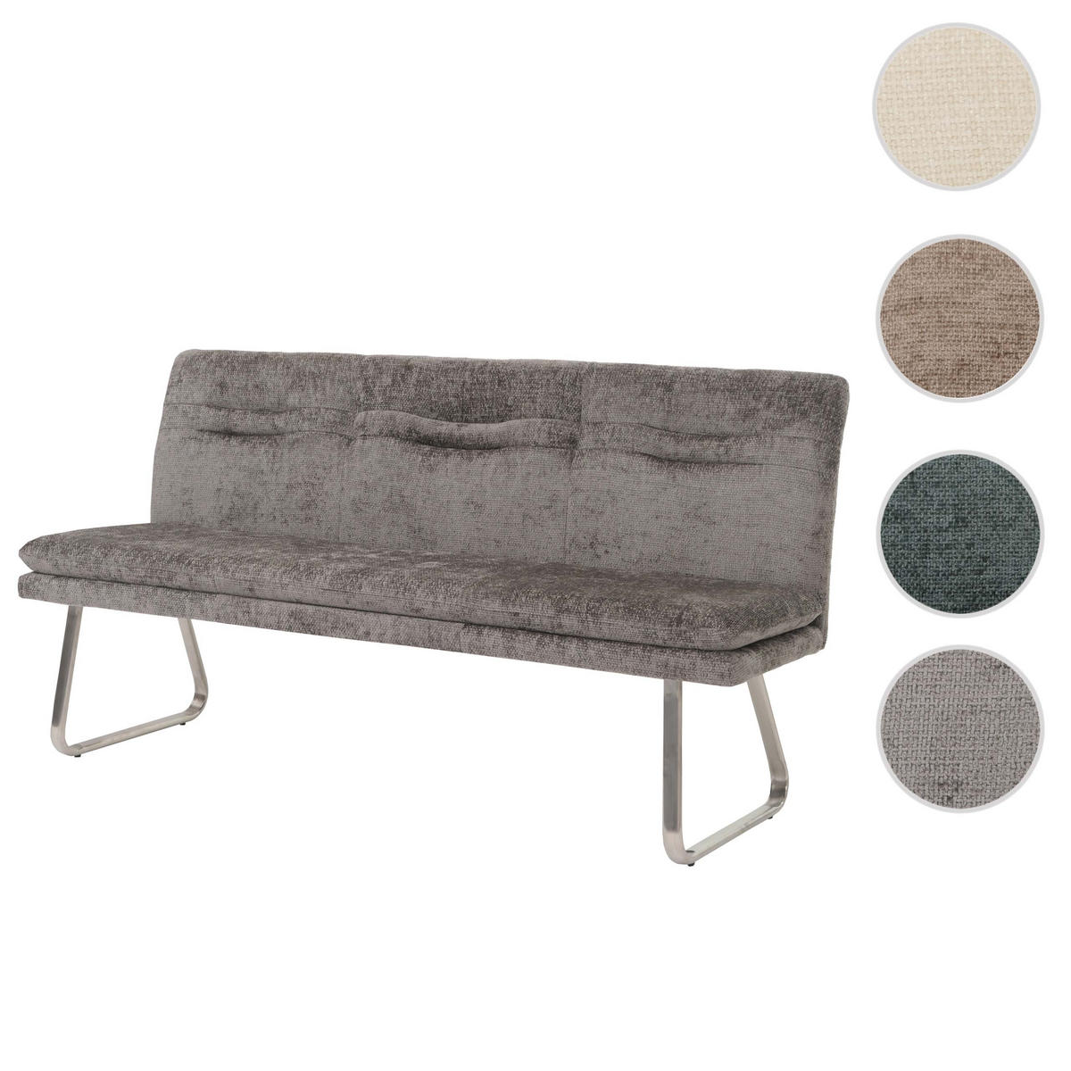SITZBANK Grau - Grau, Textil (180/93/58cm) - MCW