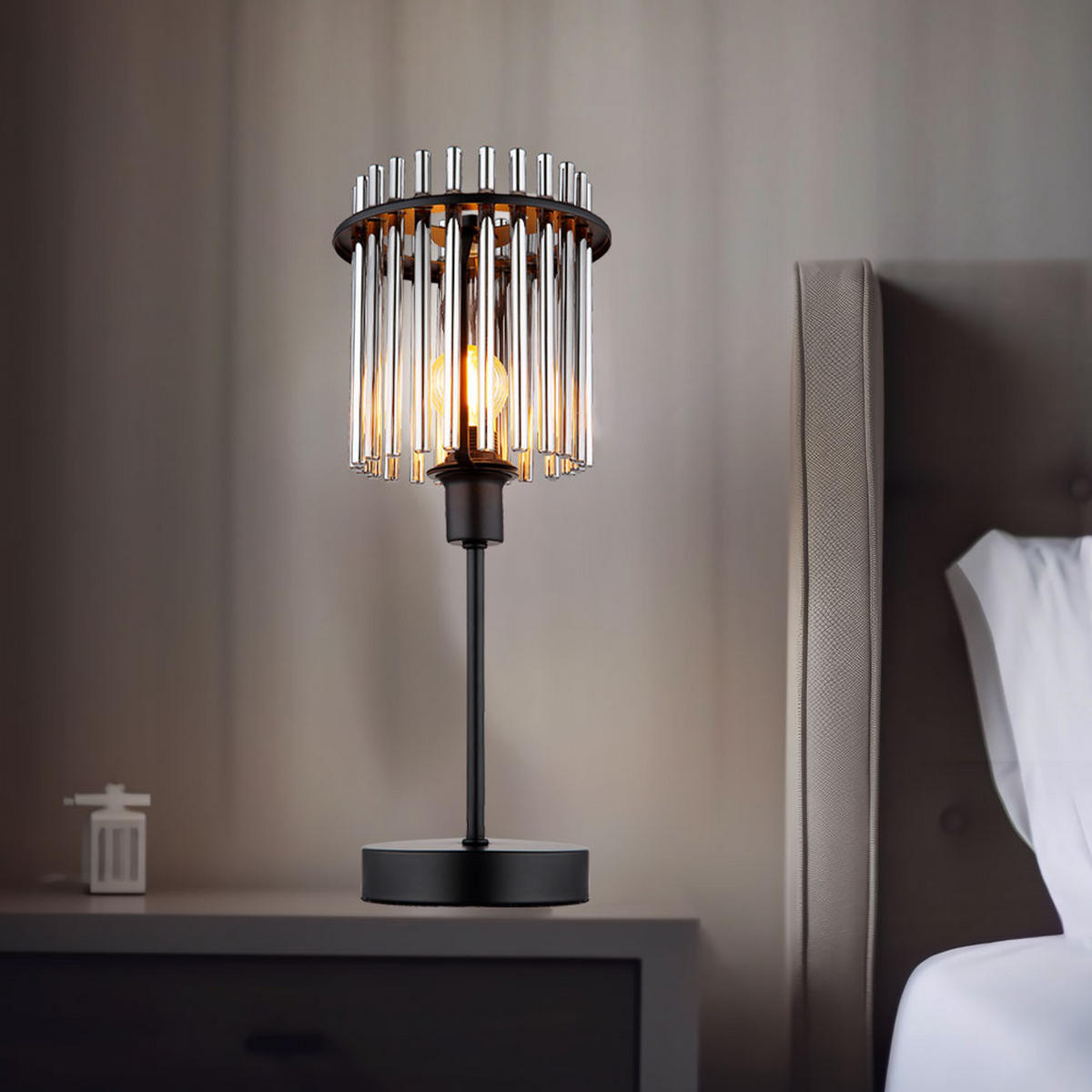 LED TISCHLEUCHTE Gorley Metall Grau - Grau, Glas (15/15/37.5cm) - Globo Lighting