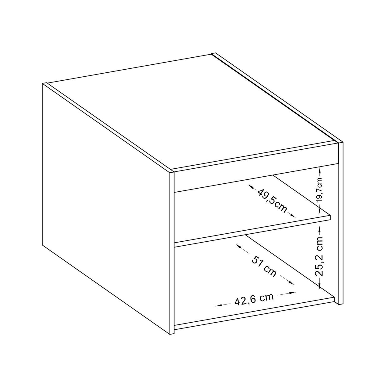 AUFSATZSCHRANK Storicos Sonoma Eiche 59,9/55/53cm - 1T Modern - Beige, Holzwerkstoff/Kunststoff (60/55/53cm) - AX Living