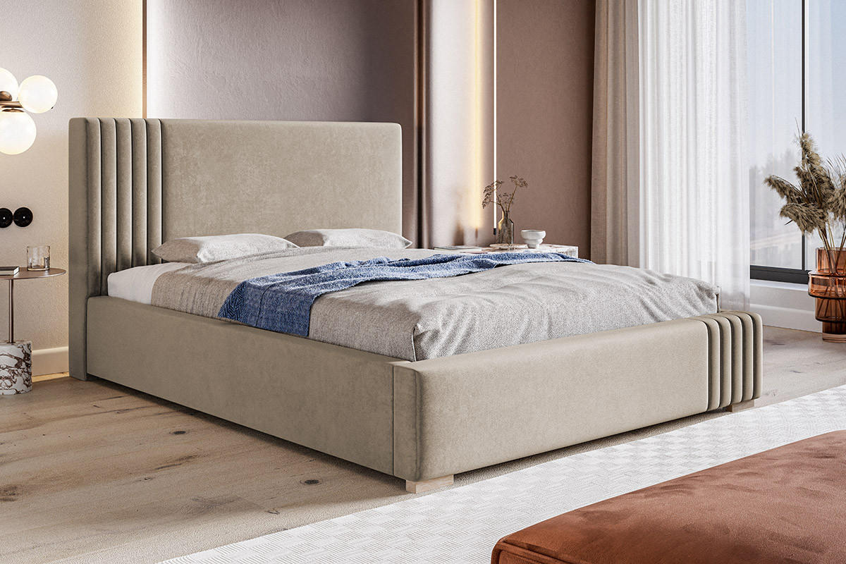 BETT Beige BEN 13 Mit Bettkasten 180x200 cm - Beige, Textil (180/200cm) - Sepro Meble