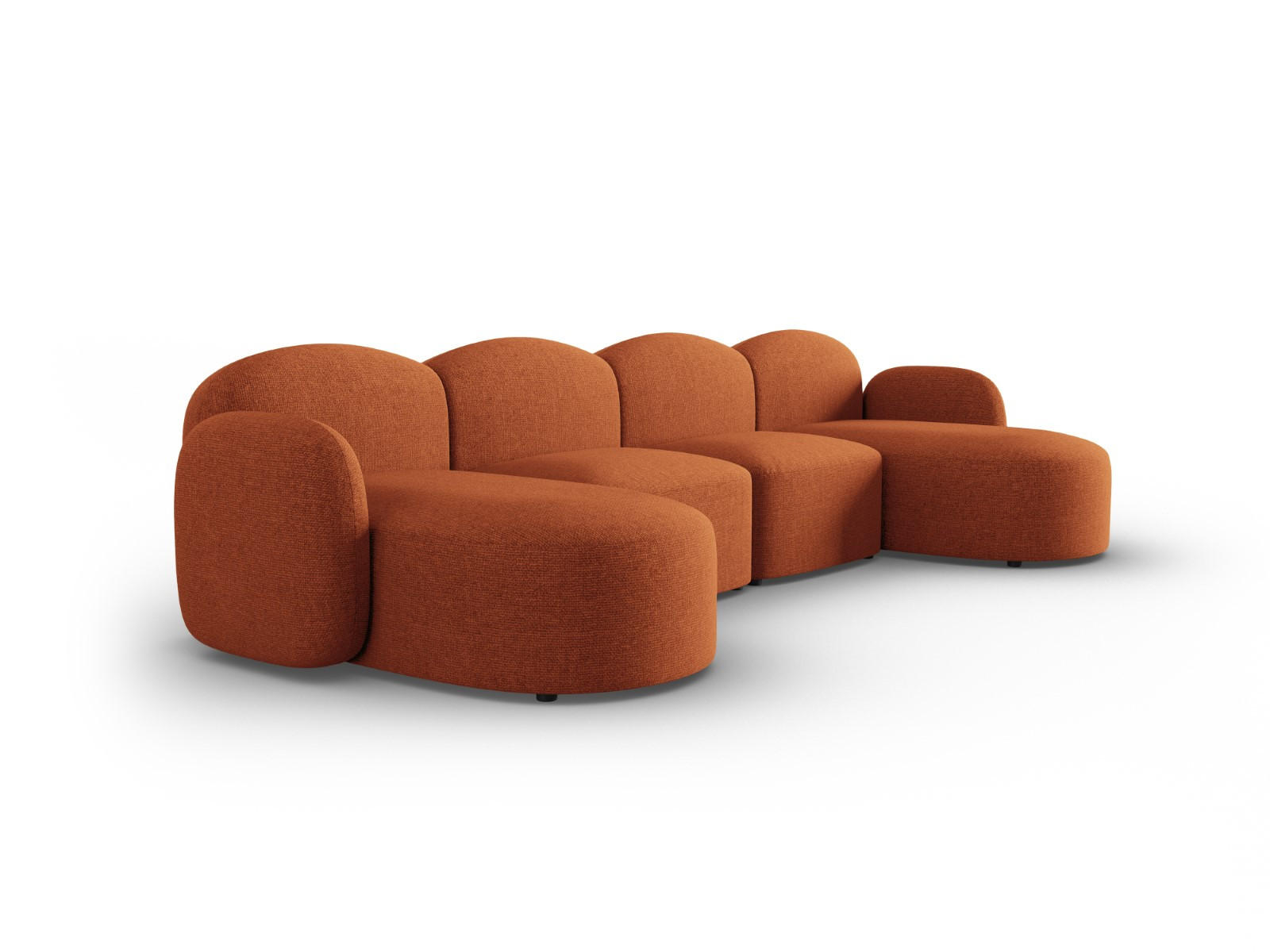 PANORAMASOFA Blair aus Chenille-Stoff mischung terrakotta 6 Sitzplätze - Terra cotta, Textil (155/80/350cm) - Micadoni