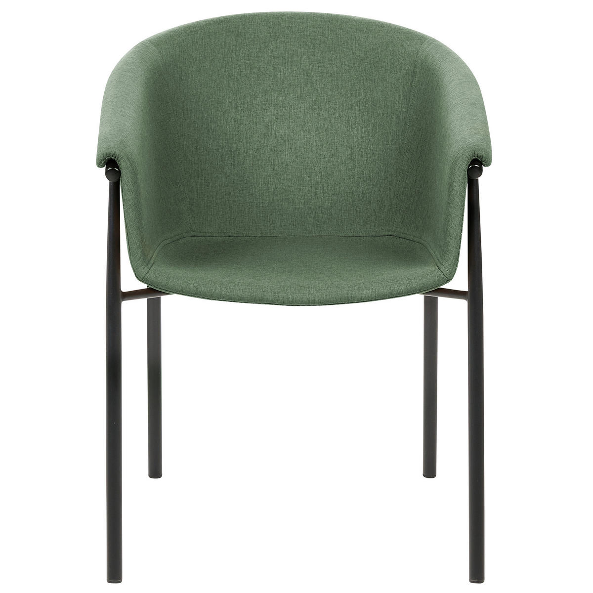 ESSZIMMERSTUHL 2er-Set Polyester Grün Ames - Grün, Textil/Metall (57/80/56cm) - Beliani