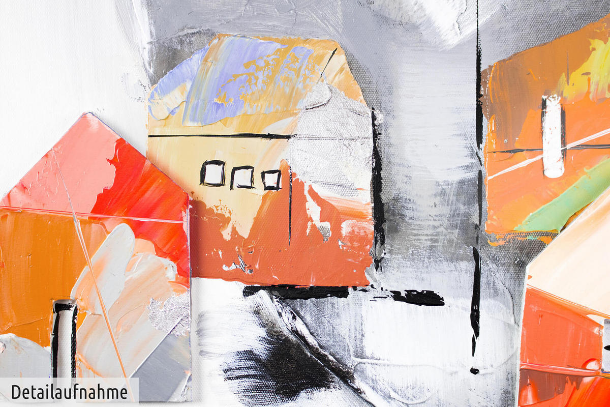 ACRYLBILD HANDGEMALT 80/80 cm - Grau, Holz/Textil (80/80cm) - KUNSTLOFT