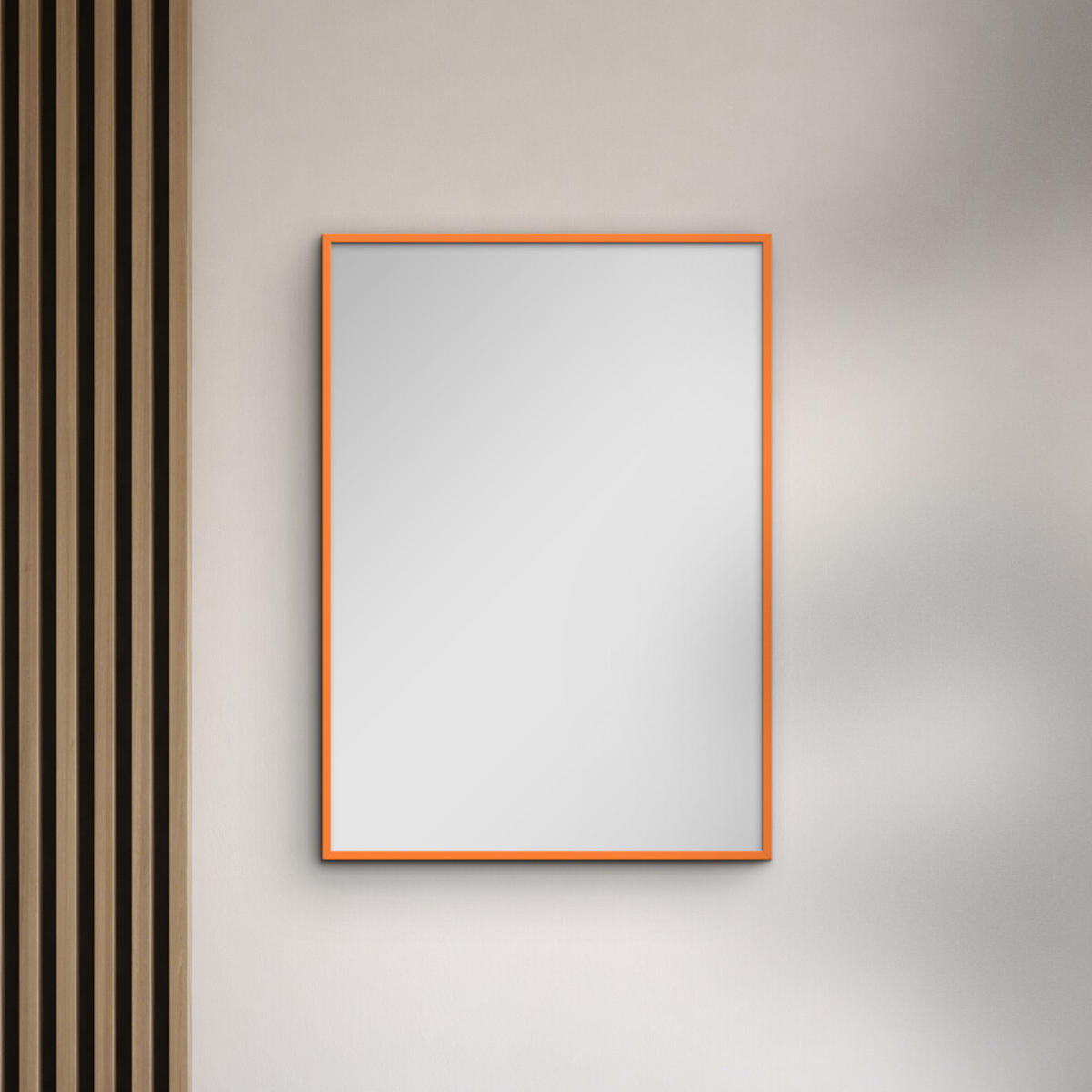 SPIEGEL - Orangenfarbenes Holz - Orange, Holz/Papier (50/70/2cm) - Poster&Frame