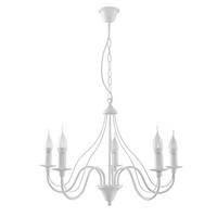 KRONLEUCHTER Stahl Weiß 5-flammig - Weiß, Glas (60/60/80cm)