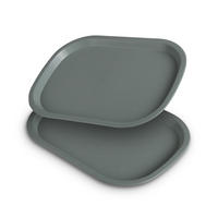 SERVIERTABLETT Kunststoff 37x27 cm Grün 2er-Pack - Grün, Kunststoff (27/2/37cm)