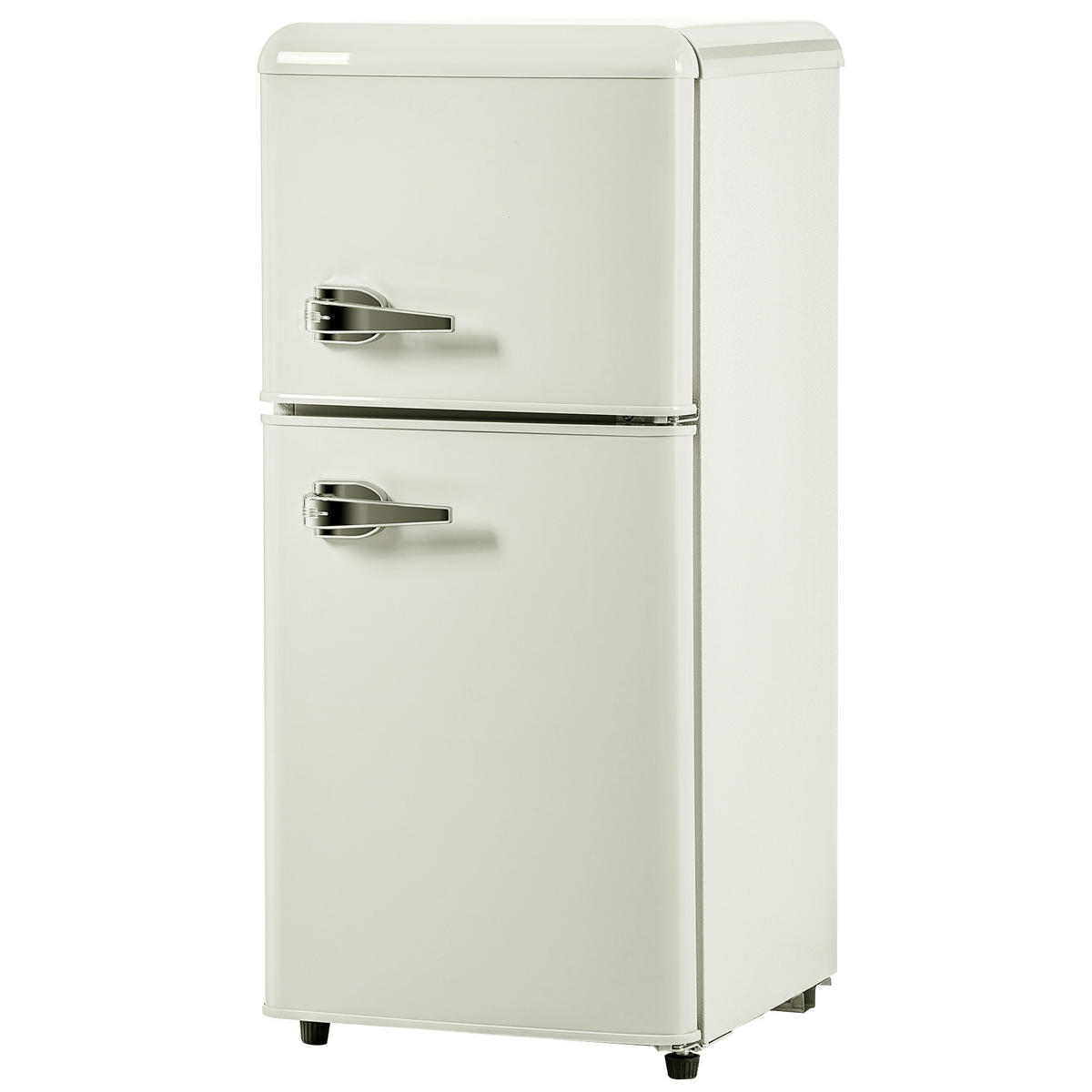 KUHLSCHRANK 45.5/42/88.8 cm Cremeweiß 60L mit LED-Licht, Energieklasse E - Weiß, Metall (45.5/88.8/42cm) - Oxeza