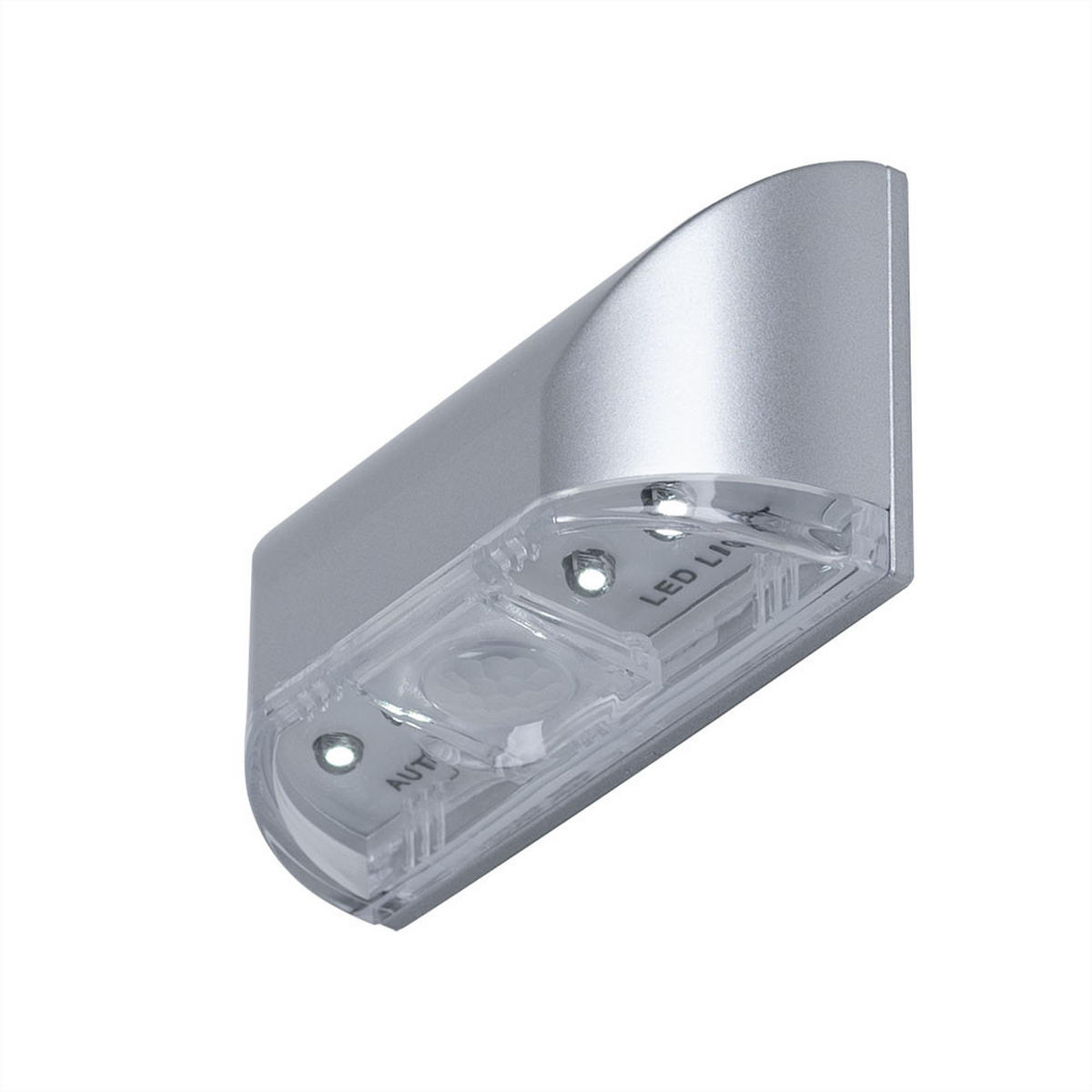 LED WANDLEUCHTE Silber mit Bewegungsmelder - Silberfarben, Kunststoff (3.5/4.5/8cm)