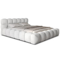 POLSTERBETT Mira 1 Creme 180/200 cm Boucle mit Bettkasten - Creme, Textil/Metall (180/200cm) - wonello