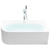 ECKBADEWANNE 80x169x59 cm weiß Gocta - Weiß, Kunststoff (80/59/169cm) - Beliani