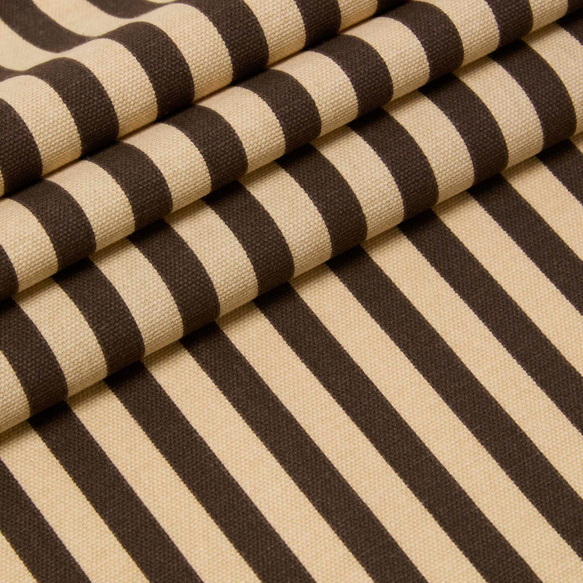 BAUMWOLLSTOFF Meterware braun-beige gestreift, 150 cm - Braun, Textil (150/100cm) - Homescapes