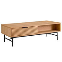 COUCHTISCH Eiche furniert 120/60/40 cm rechteckig Schwarz, Eichefarben  - Eichefarben/Schwarz, MODERN, Holz/Holzwerkstoff (120/60/40cm) - home24