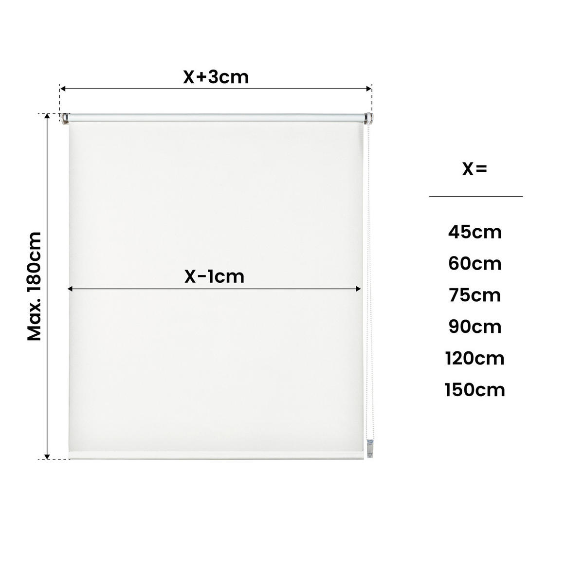 VERDUNKELUNGSROLLO, Weiß, 120 x 180 cm - Weiß, Kunststoff (120/180cm) - STORESDECO