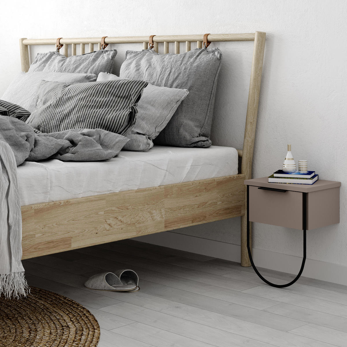 NACHTTISCH Norfolk Mocha 33/44/25 cm - Mokka, Holzwerkstoff (33/44/25cm) - Decortie