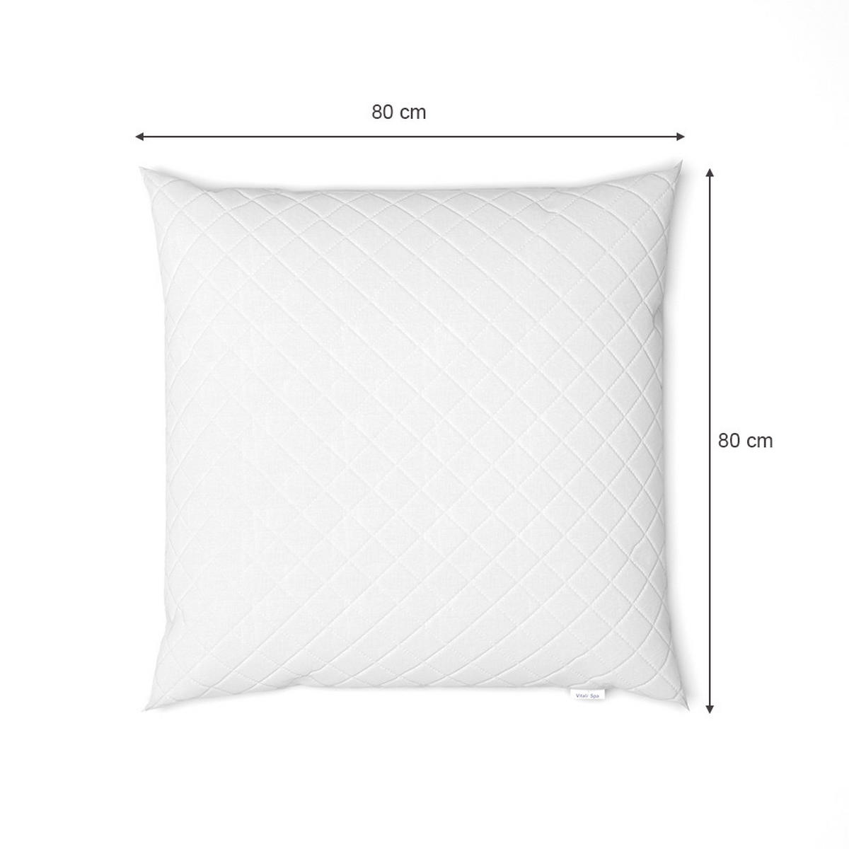 KOPFKISSEN Weiß 80 x 80 cm 2er Set - Weiß, Textil (80/80cm) - VitaliSpa