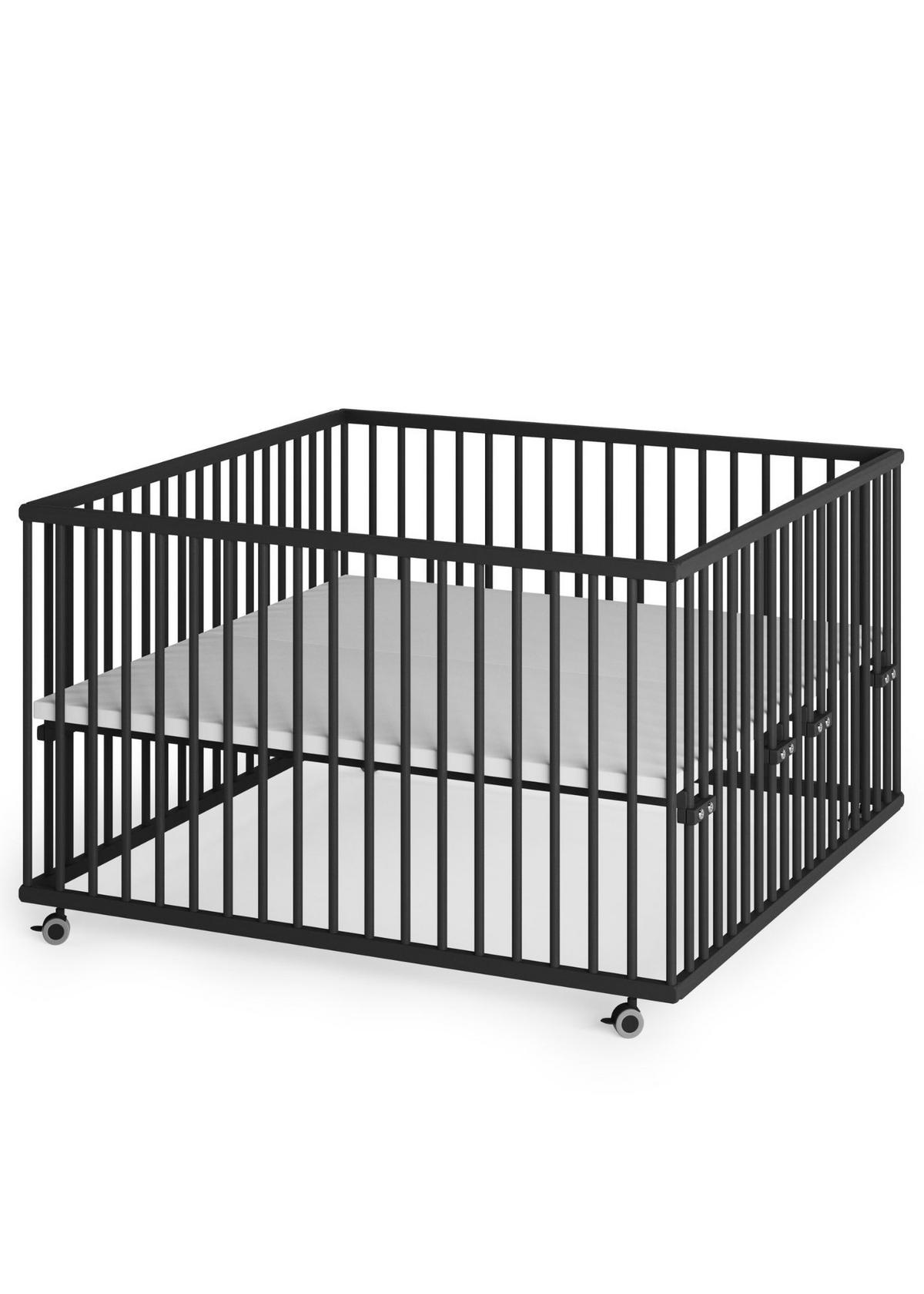 LAUFGITTER 120x120 cm - Black Edition - Premium Kollektion - Schwarz, Holz (120/74/120cm) - Sämann – make a difference.