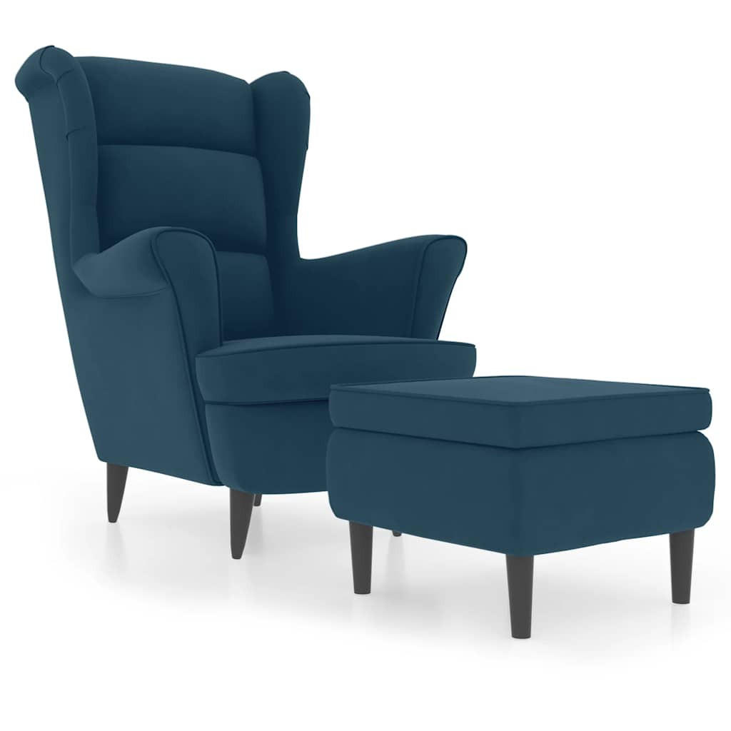 vidaXL Ohrensessel Blau 90x96.5x78 cm