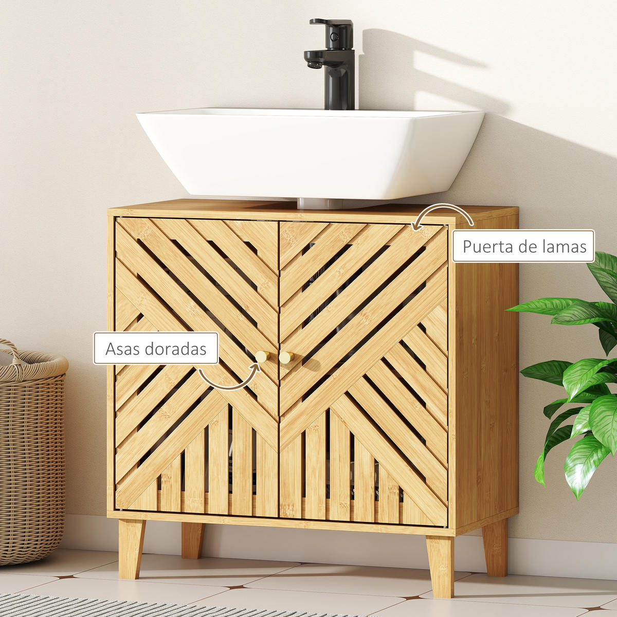 HÄNGESCHRANK Naturholz 1 Stück - Beige, Kunststoff (60/60/30cm) - GiPP