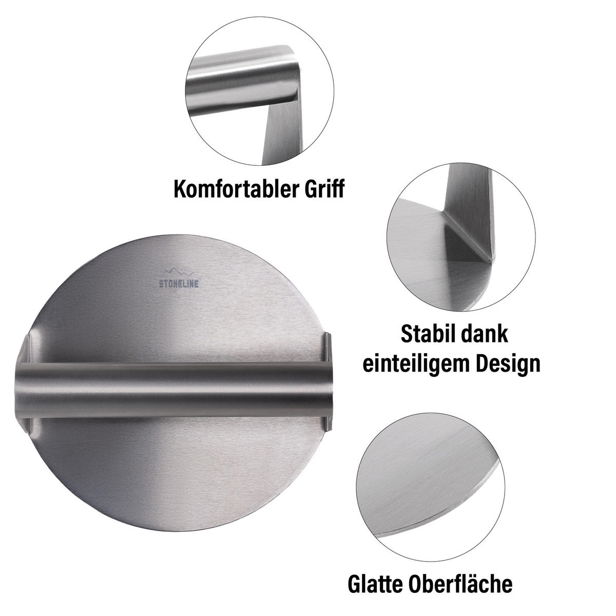 BURGER Smasher - Edelstahlfarben, Metall (16.5/7.5/16.9cm) - Stoneline