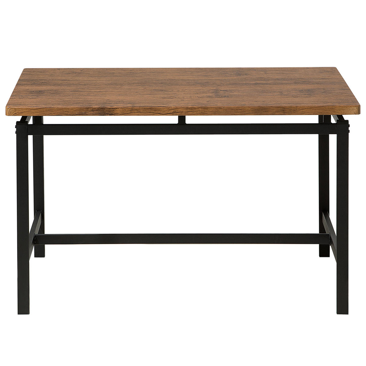 ESSGRUPPE Braun Stahl 4-Sitzer 120 cm Arlington - Schwarz, Holzwerkstoff (120/75/75cm) - Beliani