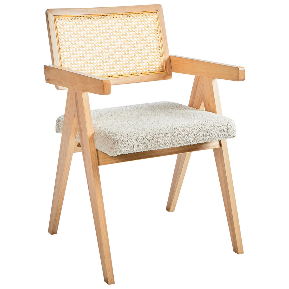 ESSZIMMERSTUHL 2er-Set Hellbeige Ava - Beige/Braun, Holz (55/85/62cm) - Beliani
