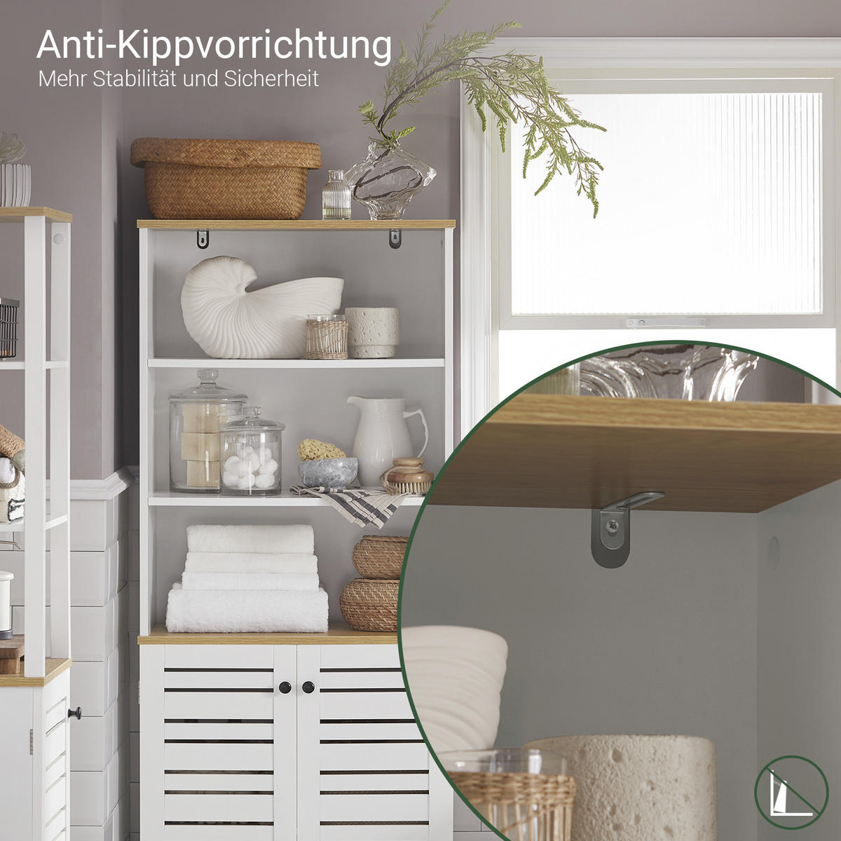 HOCHSCHRANK Weiß - Weiß, Holzwerkstoff (60/160/30cm) - SoBuy